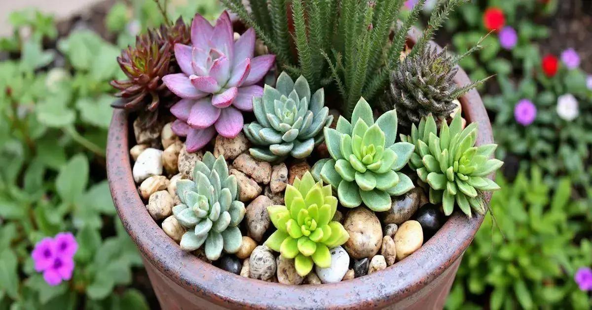 Combining Plants with Decorative Stones